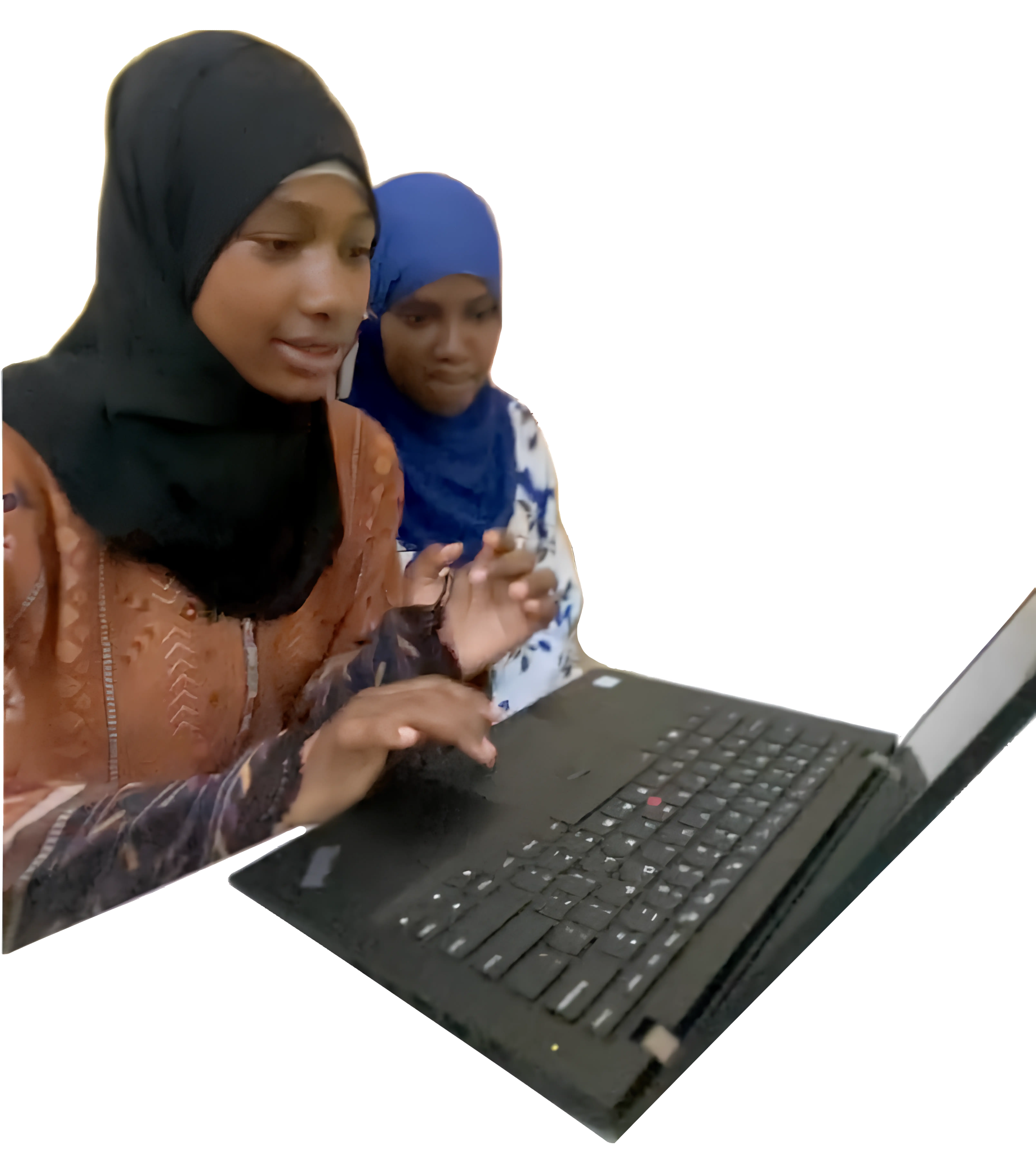 Math leader guiding a peer at the computer