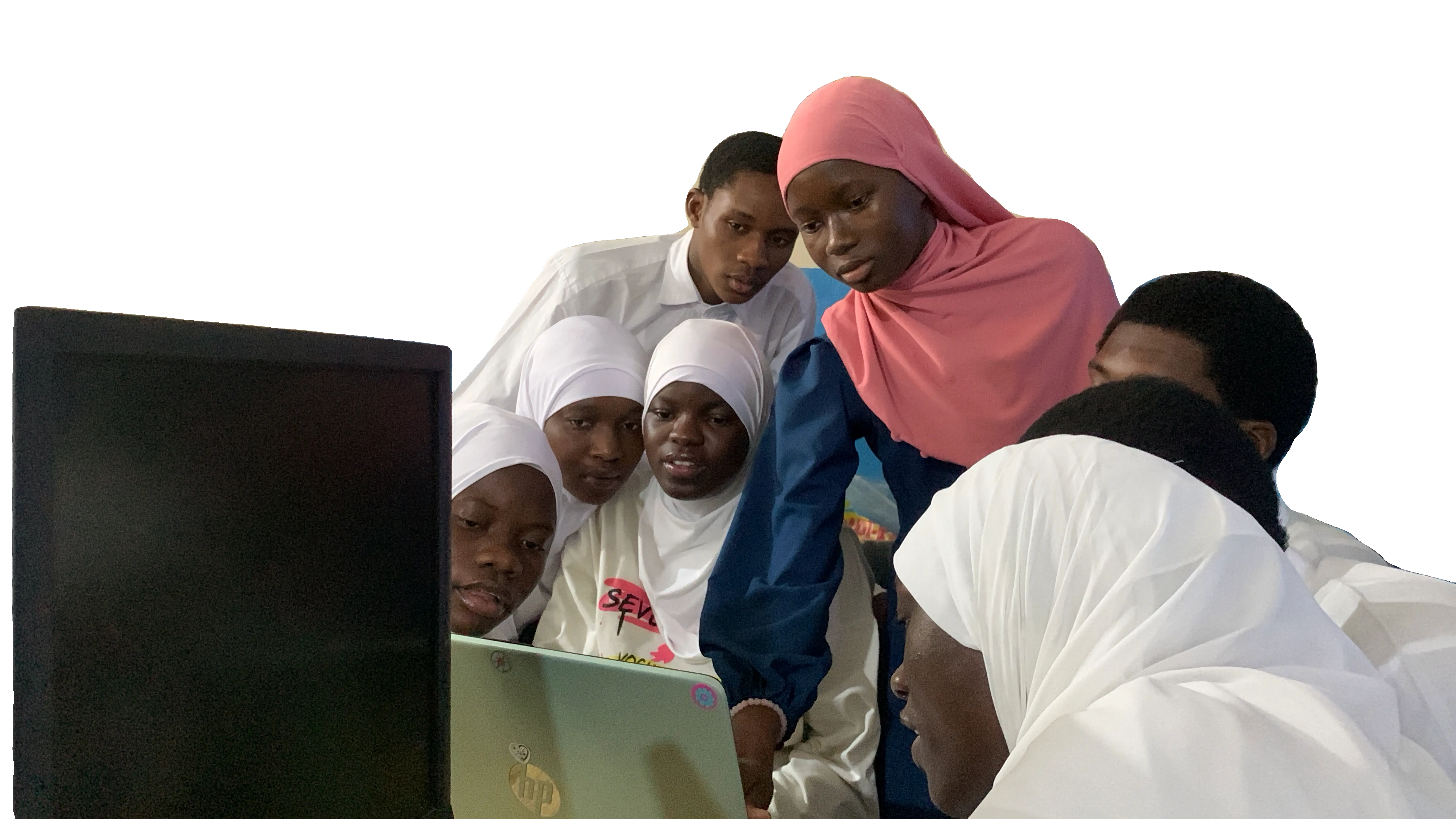 Math leader guiding a peer at the computer